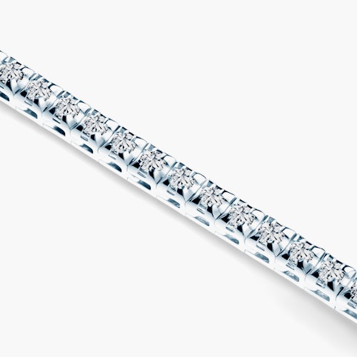 Naszyjnik tenisowy Luminy 3,0mm: białe złoto, białe szafiry